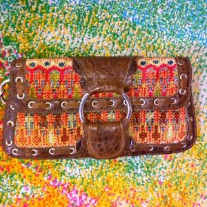 Treesje Carpet leather clutch